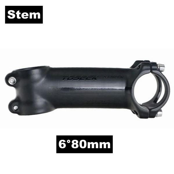 6 Degree 80mm TOSEEK матовый черный карбоновый руль велосипеда подседельный штырь(алюминиевый сплав) Запчасти для горных велосипедов для велоспорта MTB комплекты для руля - Цвет: 6 Degree 80mm