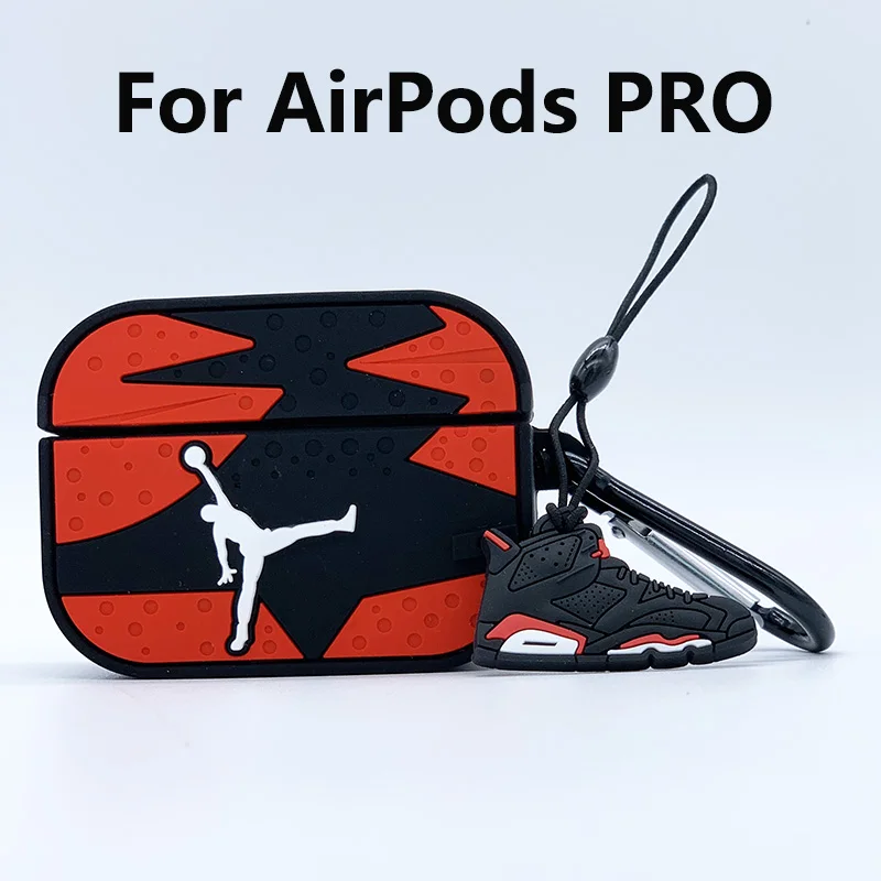 Высокое качество спорт airpods чехол с брелок для apple airpods 1/2/PRO защитный чехол - Цвет: Red For airpods pro