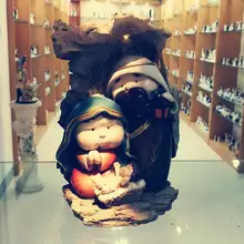 Zayton сцена свет фон Рождественский подарок для детей статуя Святого семейства Иисуса Христа Мэри Джозеф католический колена религизная скульптура украшение дома