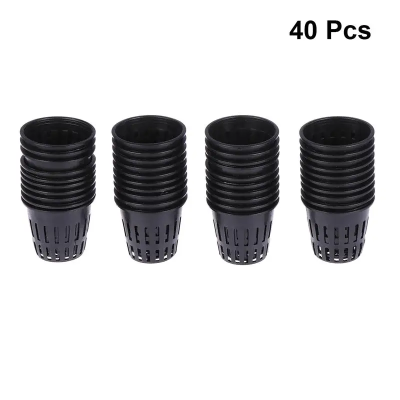 40PCS Plant Pots Soilless Culture Planting Net Cup Hydroponic Plastic Mesh Basin Plant Container Succulent Plant Cactus Pot