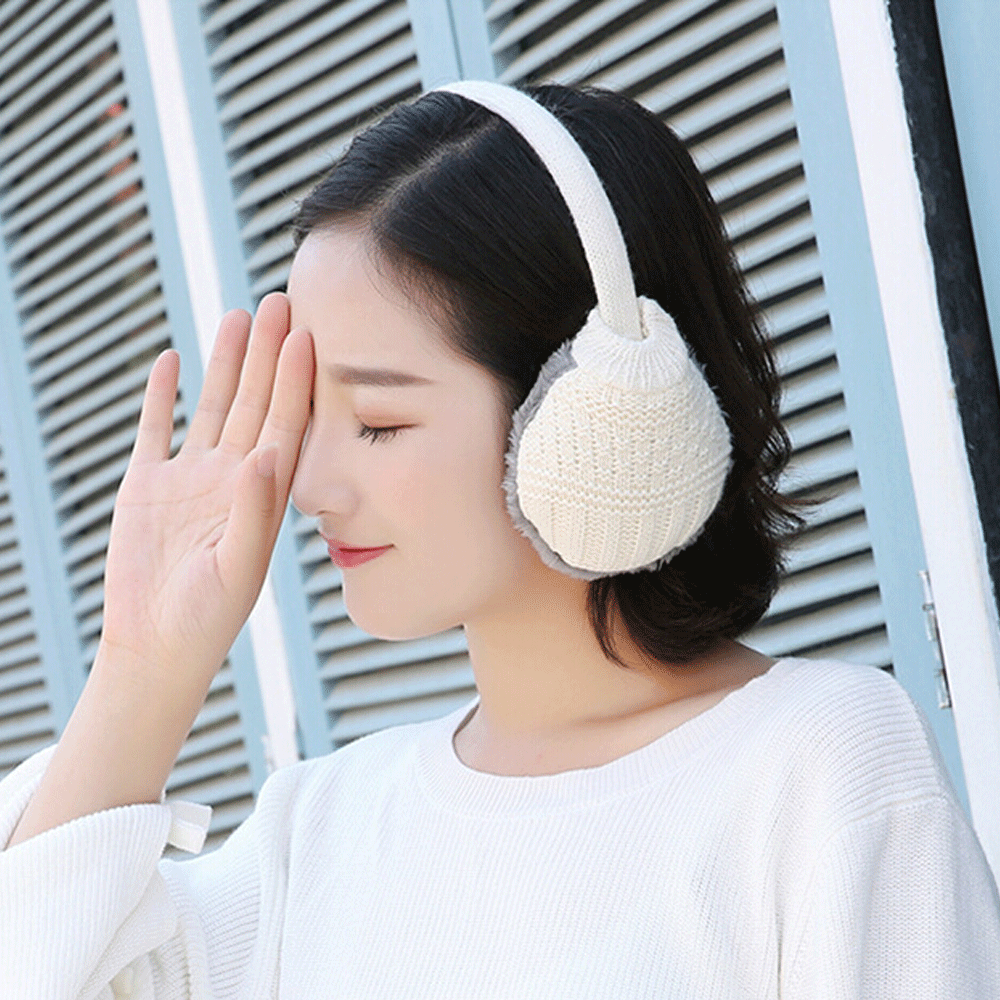 New Fashion Women Men Winter Earmuffs Warm Ear Muffs Plush Earlap Warmers Knitted Ear Cover Black Gray Pink White