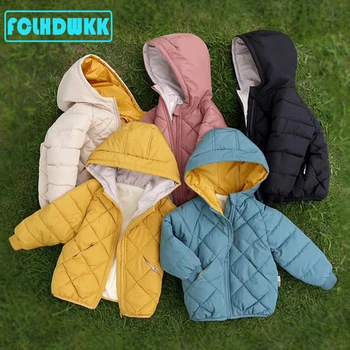 2025 Kids Girls Boys Autumn Winter Jackets Coat New Children Down Padded Baby Jacket Plus Velvet Warm Cotton Jacket Boy Clothes 1