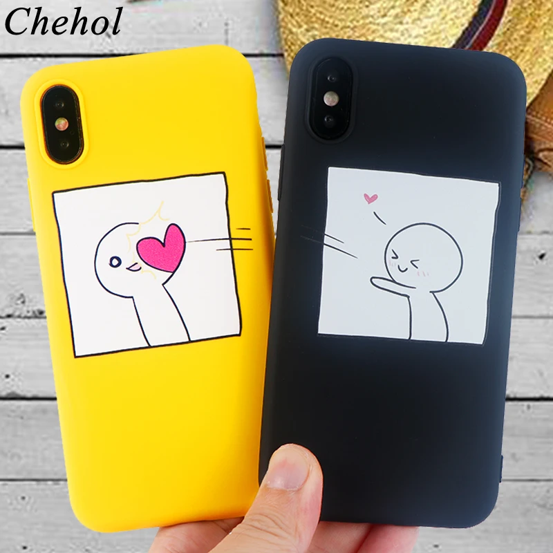 

Phone Cases for IPhone X XS MAX XR 8 7 6s Plus Couple Case Kiss Girlfriend Soft Silicone Fitted Candy Back Covers Accessories