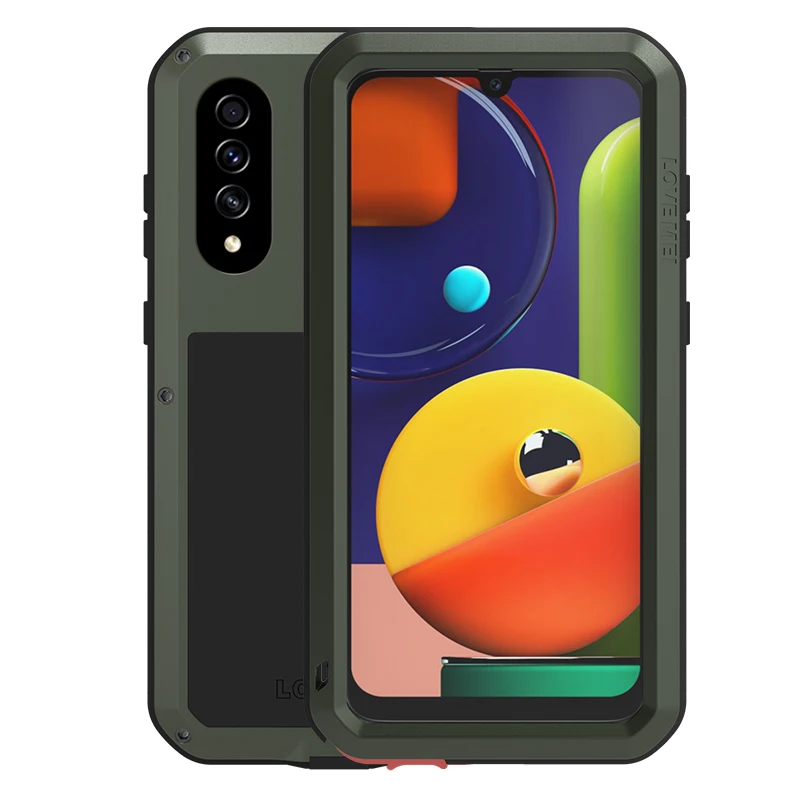 360 полная Защита для samsung Galaxy A50S A20 A70S A30S A40 чехол противоударный металлический каркас корпус Gorilla glass Armor Coque Shell - Цвет: Зеленый