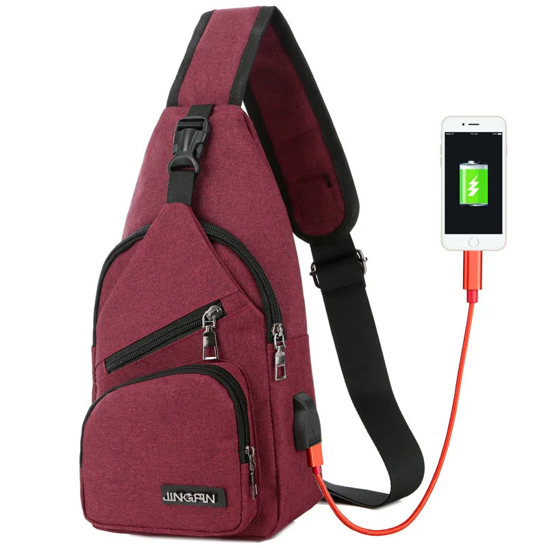 

Male Shoulder Bags USB Charging Crossbody Bags Men Anti Theft Chest Bag School Summer Short Trip Messengers Bag 2020 New