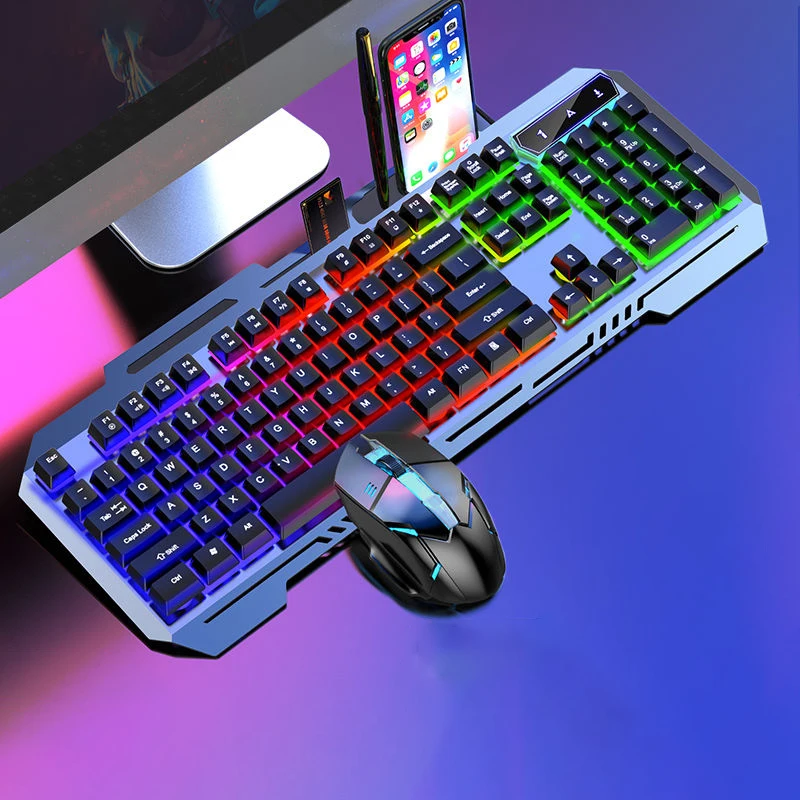 Игровая клавиатура и мышь Проводная Механическая USB подсветка - Цена: 