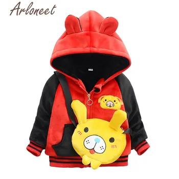 

ARLONEET Baby Coat Boys Warm Winter Thick Coat Hooded Outerwear Animal Bag Zipper Jacket Dog Cartoon Coat Toddle Girls Jacket