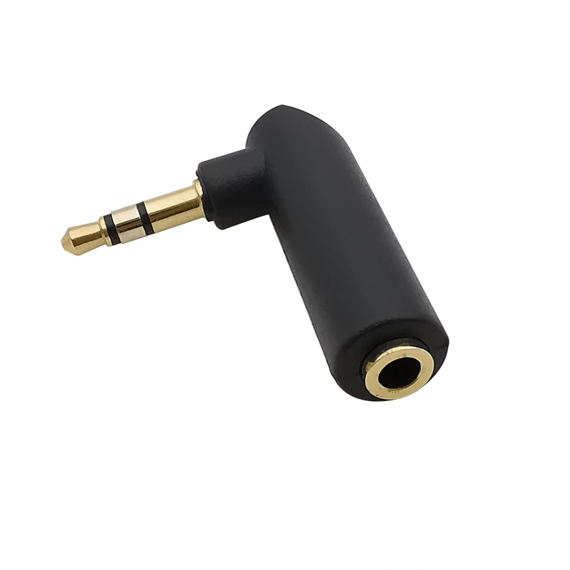 1 Stücke Vergoldete Stecker 3,5 Jack Rechtwinklig Buchse auf 3,5mm 3 Pole Stecker Audio Stereo Stecker L Form Adapter Stecker