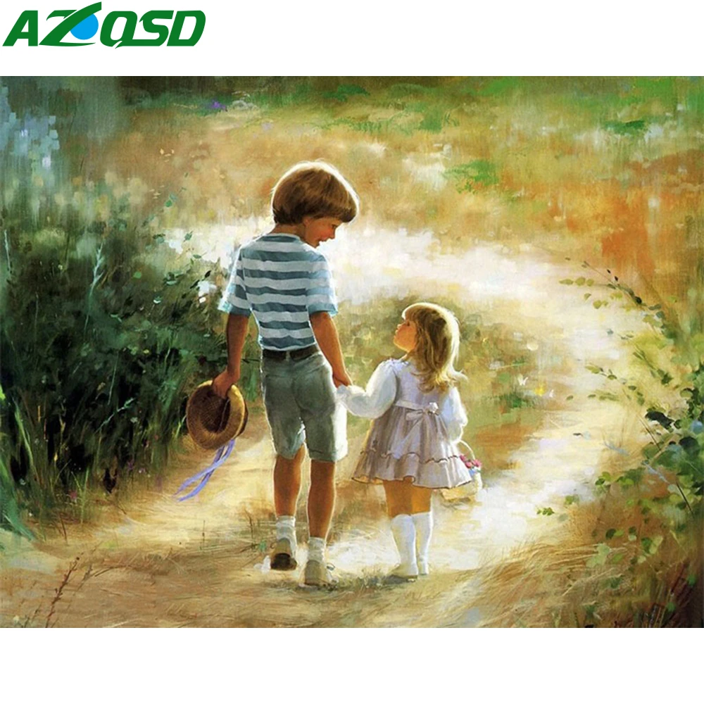 AZQSD Adult Painting By Numbers Portrait DIY Acrylic Paint Decoration Coloring Kids Drawing On Canvas Unique Gift | Дом и сад