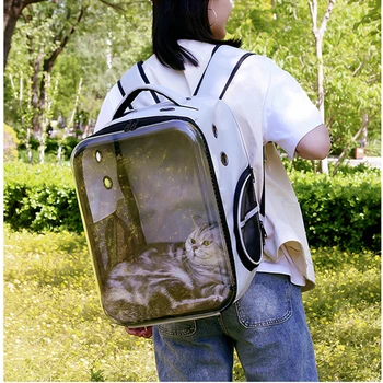 

Cats Cage Pet cat foldable cat bag capsule convenient transparent cat backpack