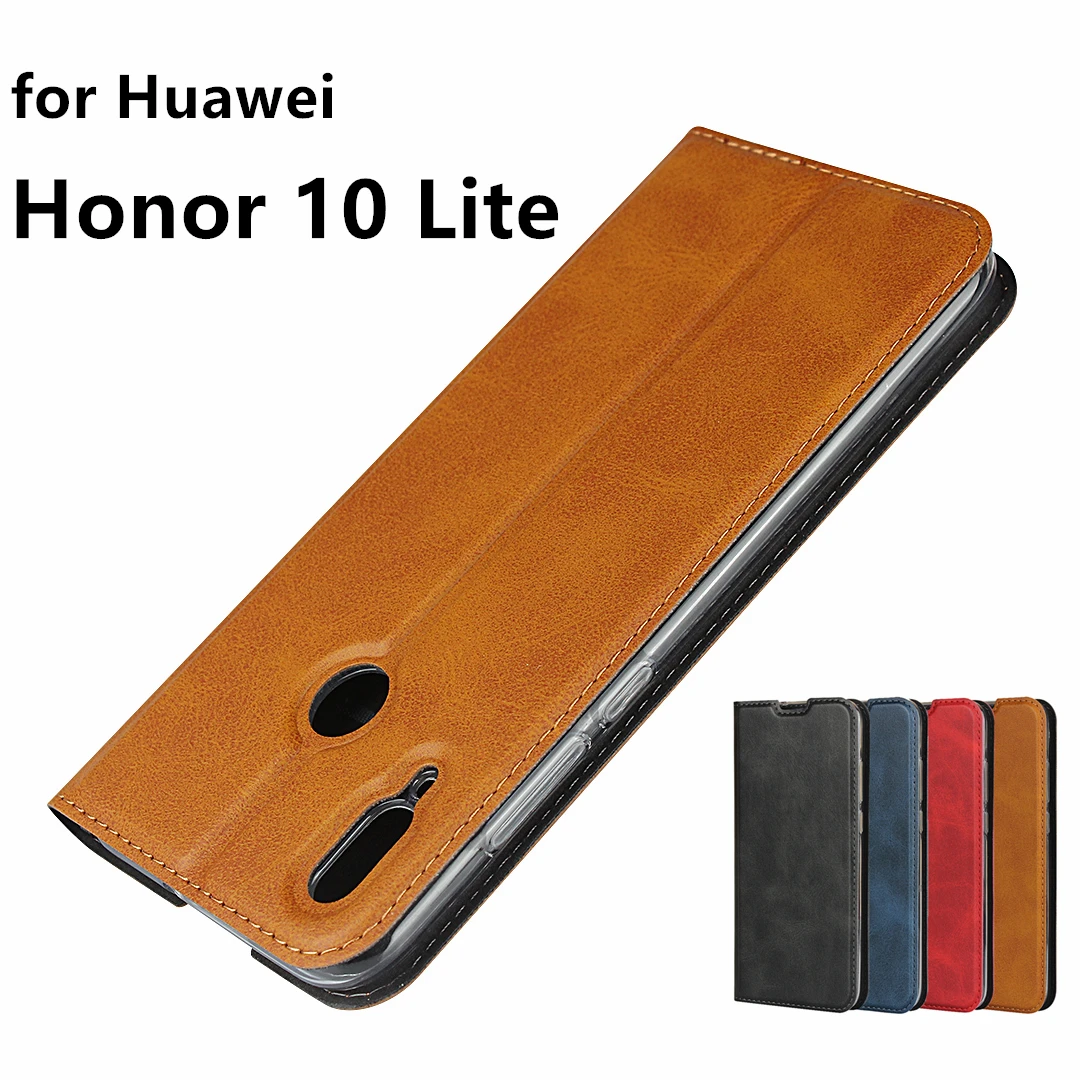 Кожаный чехол премиум-класса для Huawei Honor 10 Lite ультратонкий откидной Чехол