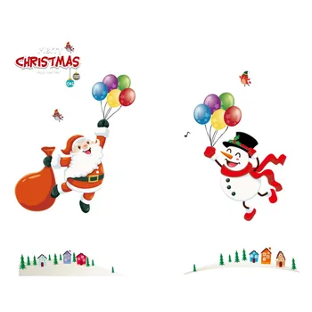 

1pc Christmas Removable Wall Sticker Adornment Wall Glass Window Decoration 70X50cm PVC cartoon lovely home diy wall sticker