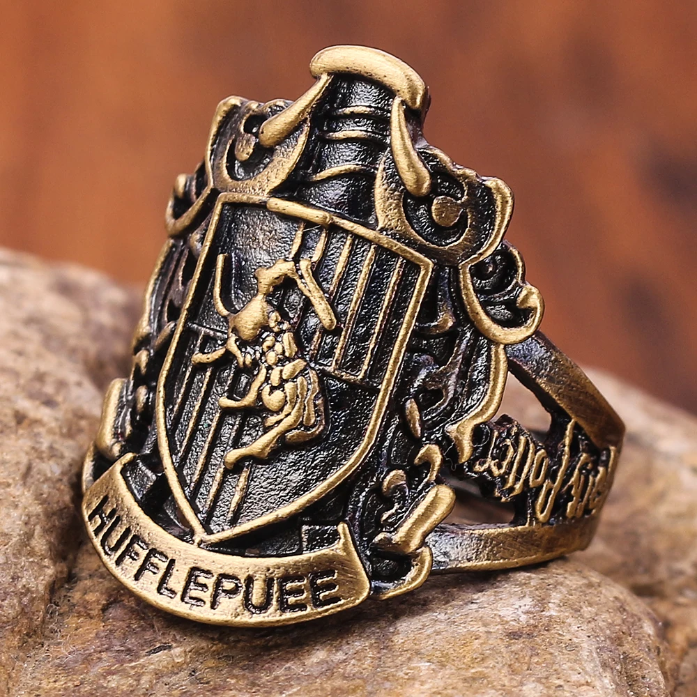 Хогвартс Зачарованный школьный значок кольца Hufflepuff Гриффиндор Слизерин Crawwin сувенир «Дары смерти» кольцо винтажные готические украшения