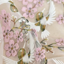 GLace 1Y/лот Высококачественная Мягкая сетчатая вышивка 3D кружевная ткань свадебное платье костюмы ручной работы diy ткань одежда TX1571