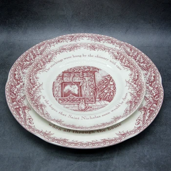 

European Style Dinner Plates Dining Plate Serving Dishes Round Plate Cake Tray Western Steak Round Tray Kitchen Plates