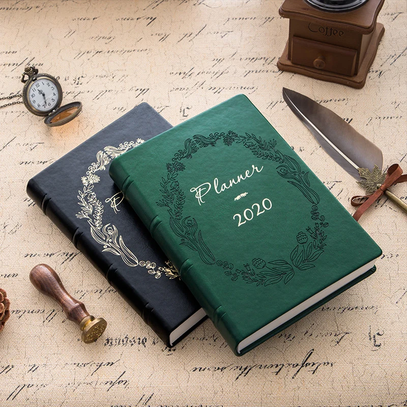 

A5 2020 Planner Retro Style Foreign Trade English Core Schedule Agenda Diary Monthly Plan Organizer School stationery Supplies