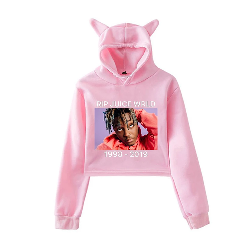 Унисекс, пуловер с капюшоном и ушками, Juice Wrld, с круглым вырезом, с длинным рукавом, толстовки для женщин/мужчин, Осенние, для мальчиков и девочек, с круглым вырезом, уличная одежда, толстовки