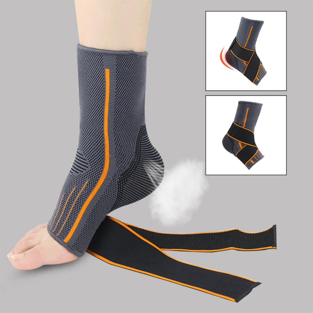 1PC Gym Sprain Prevention Warm Striped Brace Ankle Support Elastic Sports Nylon Running Basketball Magic Sticker Protector Strap