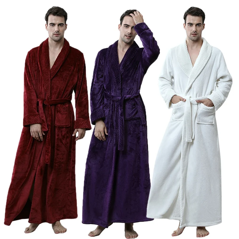 Зимний толстый банный халат для женщин и мужчин, фланелевый кимоно, халат для влюбленных пар, ночная рубашка, халат для невесты и подружки невесты, длинный халат размера плюс