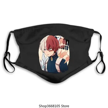 

my hero acdemia mask Todoroki Shoto Handsome Men Boy mask Half Fire Half Ice Superhero mask Camiseta para hombre Washable pm2.5