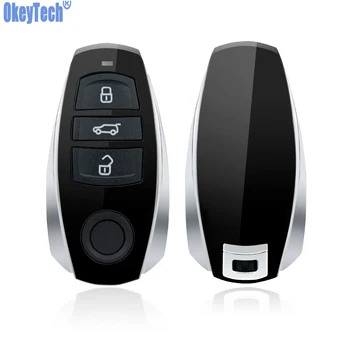 

OkeyTech Smart Keyless Entry Remote Car Key Shell For VW Volkswagen Touareg 2011-2014 3 Buttons Fob Blank Uncut Blade Case Cover