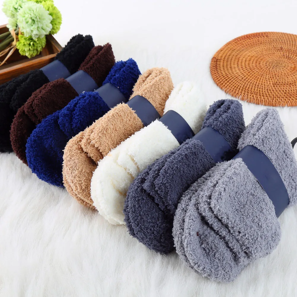 

1 Pair Creative Extremely Cozy Cashmere Velvet Socks Men Women Winter Warm Sleep Bed Floor Home Calcetines Invierno Hombre