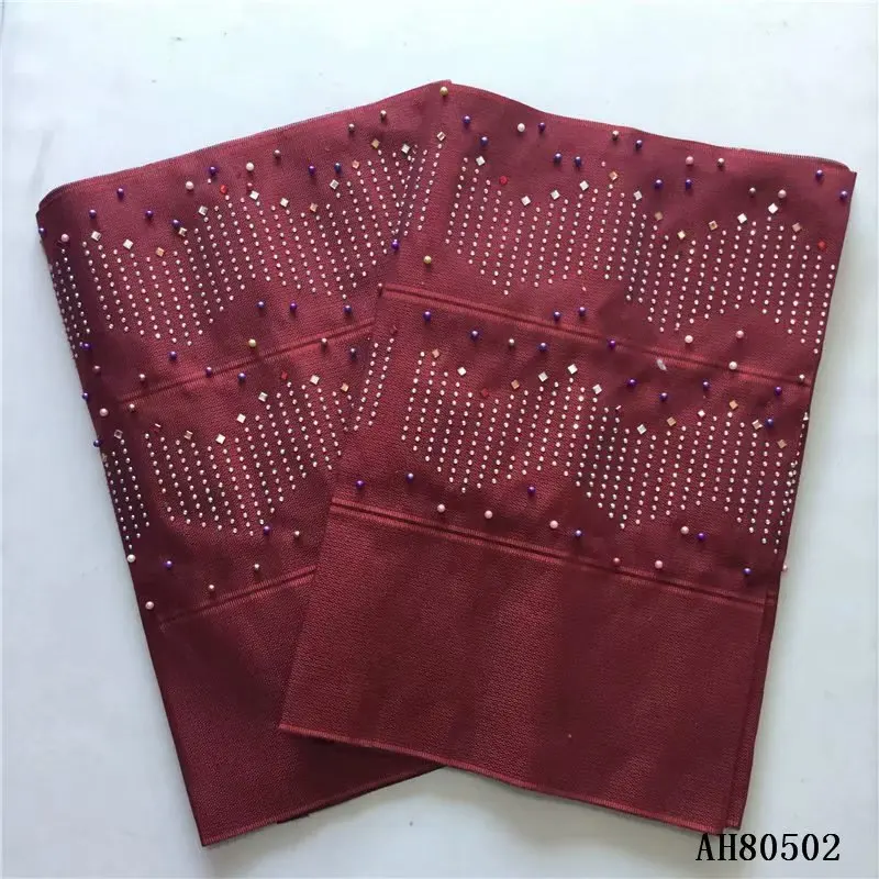 Модный Африканский гелевый головной убор ASO OKE с бусинами и камнями высокое качество кружева последние женские головы галстук для вечерние 2 шт./лот