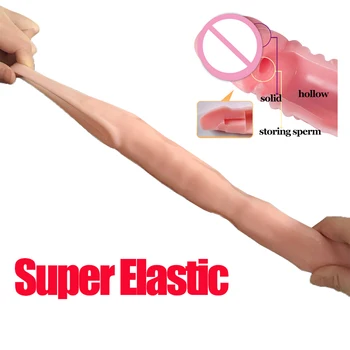 Super Size Highly Elastic Silicone Penis Extender Sleeve Reusable Condoms Penis Ring Delay Ejaculation Erotic Toys Intimate Good 5