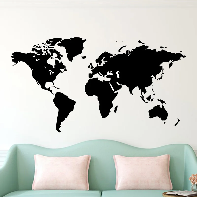 Large 106cmX58 Wall Sticker Decal World Map for House Living Room Decoration Stickers Bedroom Decor Wallstickers Wallpaper Mural
