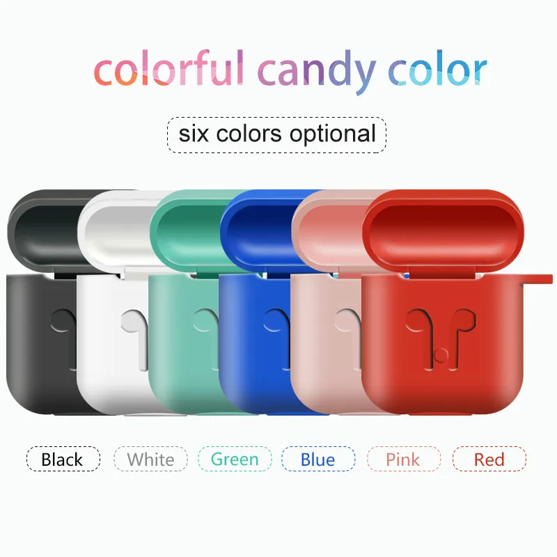 Силиконовый Bluetooth беспроводной чехол для наушников Защитный AirPods кожи Аксессуары