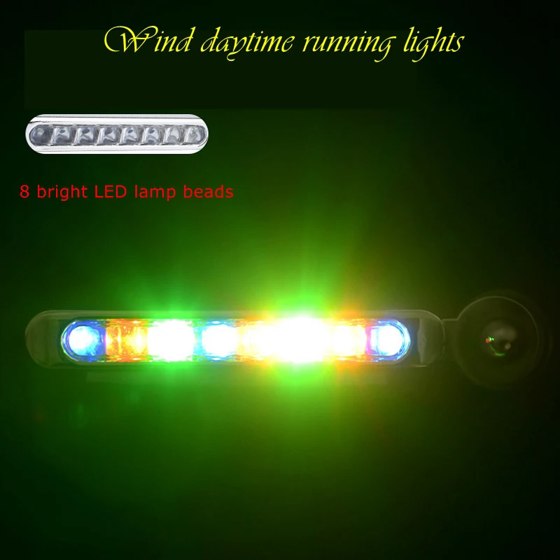 

2Pcs Car Wind Energy No Need To Connect To Electricity Day Running Lights Car Mid-grid Exterior Decoration Atmosphere Lights