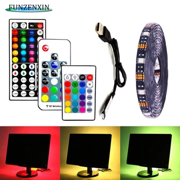 

DC5V 5050 RGB USB Led Strip Flexible Light Set With RF/IR Remote Controller For TV Background Lamp Tape Waterproof 1-5m