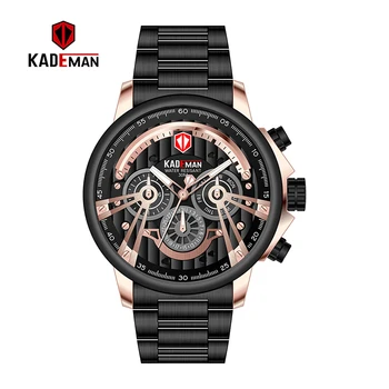 

KADEMAN New Sport Watch Men Full Steel Waterproof Military Watch TOP Brand Business Man Leisure Date Clock Relogio Masculino