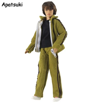 

Fashion Doll Clothes For Ken Boy Doll Outfits Sport Wear Green Coat & Shirt Pants For Barbie Boyfriend Ken 1/6 Doll Accessories