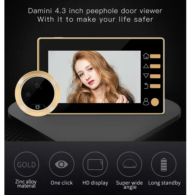 

LCD Digital Door Bell Home Wireless Doorbell Viewer Peephole Camera PIR Motion Detection