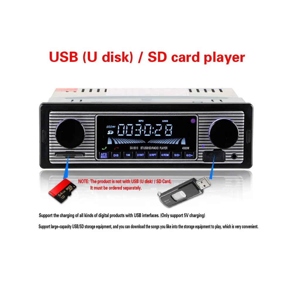 12 В Автомагнитола Bluetooth 1Din автомобильный стерео FM MP3 плеер USB SD AUX аудио Автоэлектроника Авторадио 1 DIN радио автомобиля