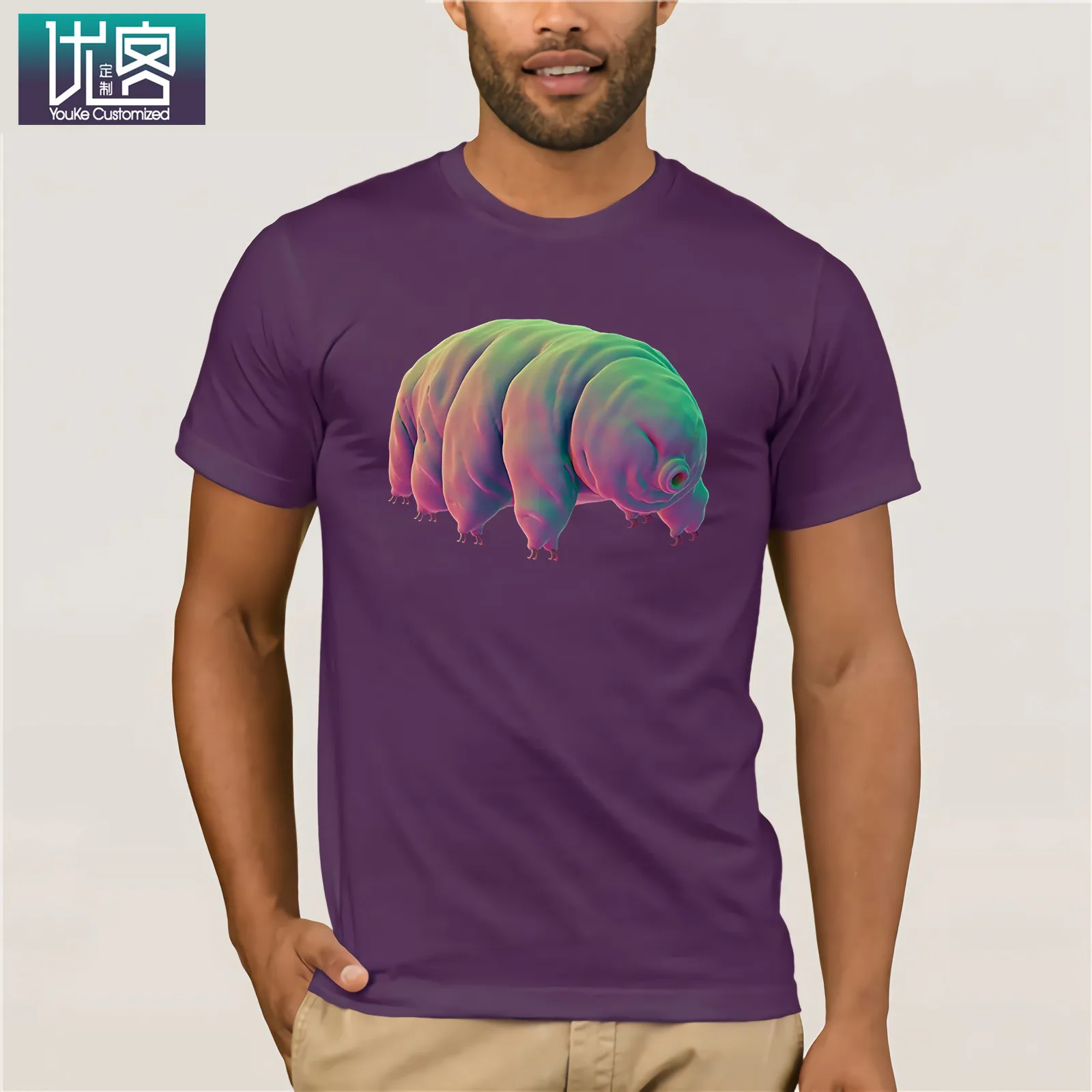 Tardigrade, футболка с водным медведем,, летняя мужская футболка с коротким рукавом, повседневный топ с коротким рукавом, Забавные футболки, хлопковые топы, футболка