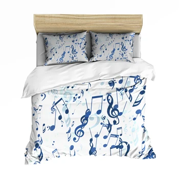 

Music Note 2/3 Piece Duvet Cover Set Girls Room Decor Bed Cover Happy New Year Gift Bedding Sets for Kids Boys Custom 12 Size