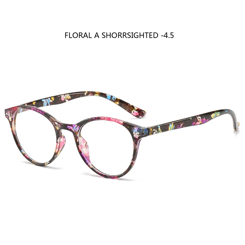 Zilead овальные Fnished очки для близорукости женские цветочные близорукие очки для близоруких с Degree0-0,5-1,0-1,5-2. 0.-6,0 - Цвет оправы: floral A myopia 4.5