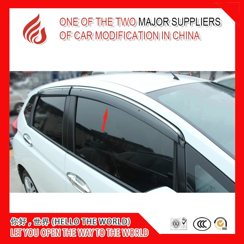 

4 Piece Injection molding trim vent shade rain sun wind deflector window visor for Fit fit 2004-2007 2008-2013 2014-2018