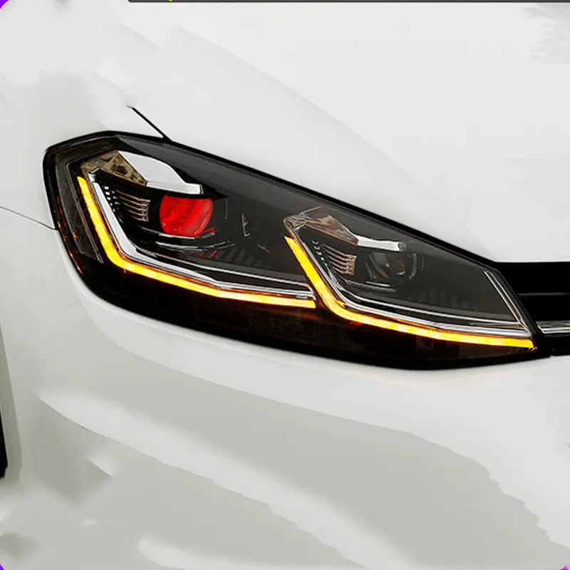 Car headlight assembly for 13-19 Volkswagen Golf 7 7.5 headlights modified xenon lamp Glof7LED daytime running light