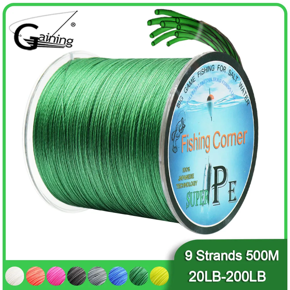 9 Strands Braided Fishing Line 500m 8 Color Super Strong Japan