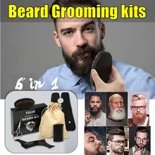 Мужской набор для ухода за бородой, набор для ухода за бородой, масло для бороды, увлажняющий воск, гребень, эссенция, стильные ножницы для волос, мужской набор для бороды