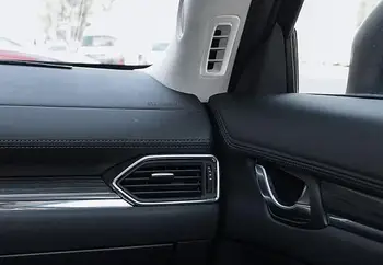 

For Mazda CX-5 2017 2 PCS Matte Silver ABS Chrome Front Central Air Conditioning Outlet Cover Trim Car Styling Accessories
