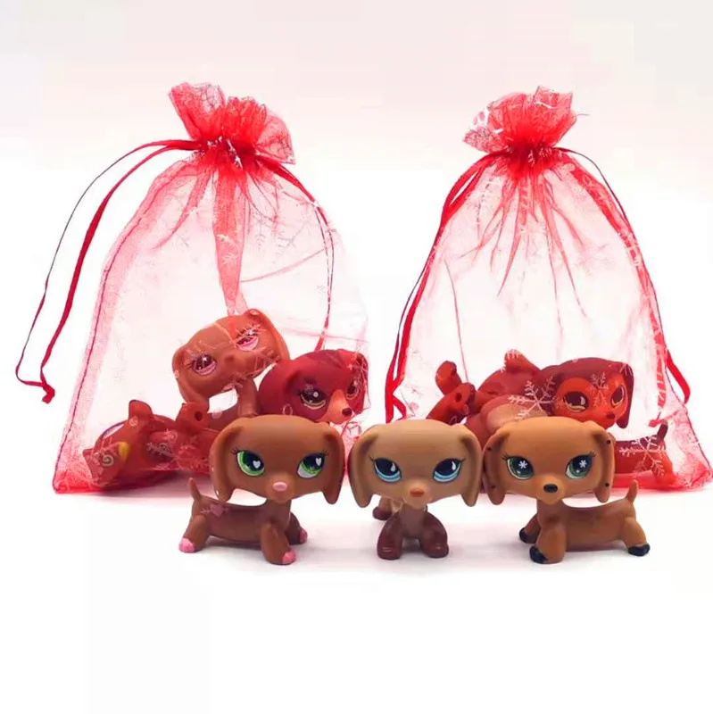 3 dachshund 3 шт Случайные животные стоячие игрушки lps короткие волосы кошка колли такса спаниель отличный Дэн игрушка для ребенка подарок - Цвет: 3 dachshund