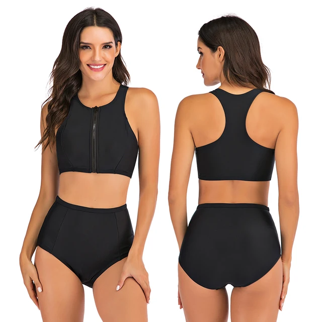 Sport High Waist Bikini Women Swimwear 2020 Sexy Crop Top Plus Size Swimsuit Swimming Suit Bathing Suit Bikini Set With Shorts 6