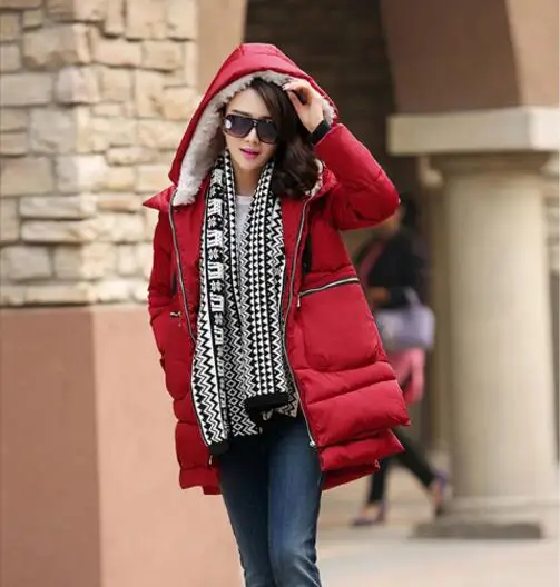 Зимнее пальто для беременных, военный Длинный свободный пуховик с капюшоном, модный утепленный пуховик, пальто для беременных, верхняя одежда размера плюс 5XL