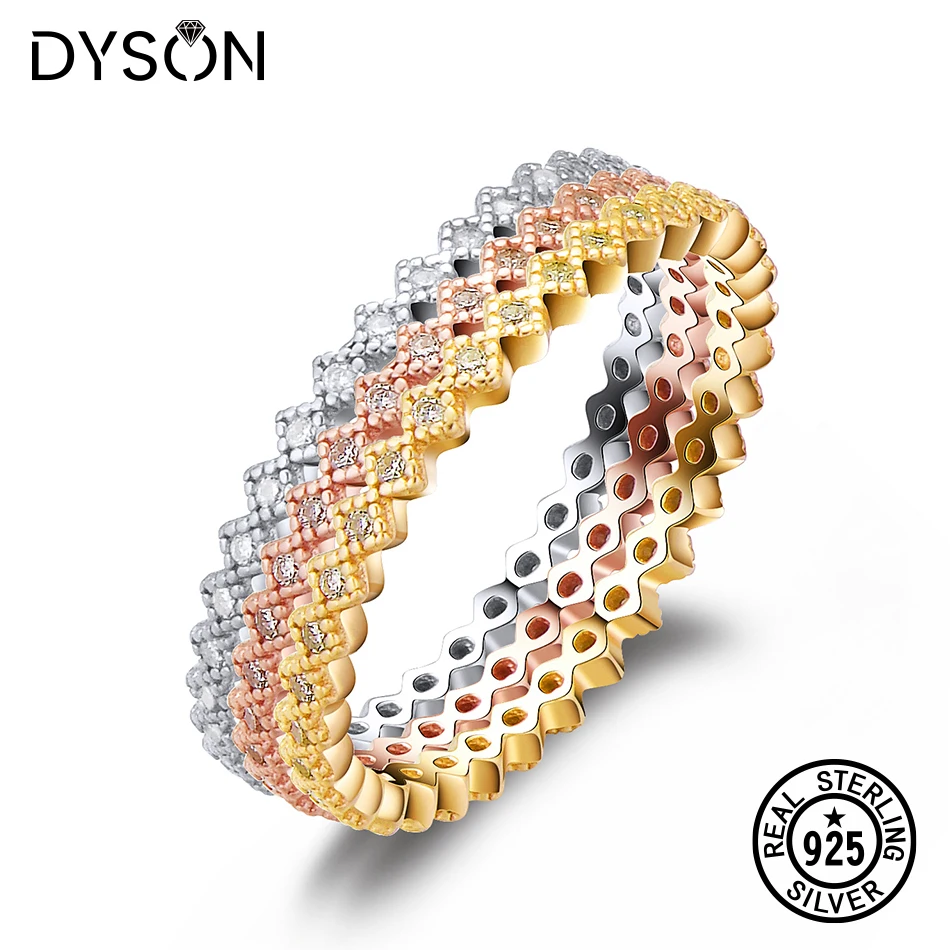 Dyson кольца из стерлингового серебра 925 пробы желтое золото розовое и родиевое