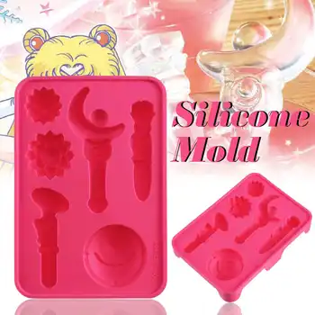 

Original Sailor Moon Wand Mold 4 Shapes Bakeware Jelly Pudding Silicone Molds Cake Chocolate Ice Cube Oven Mold Cosplay Props