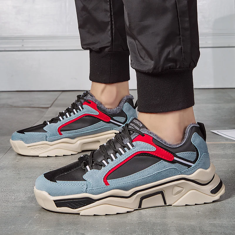 

Four seasons smile explosion models plus cotton sneakers plus velvet men's shoes snow boots non-slip wear men's casual shoes